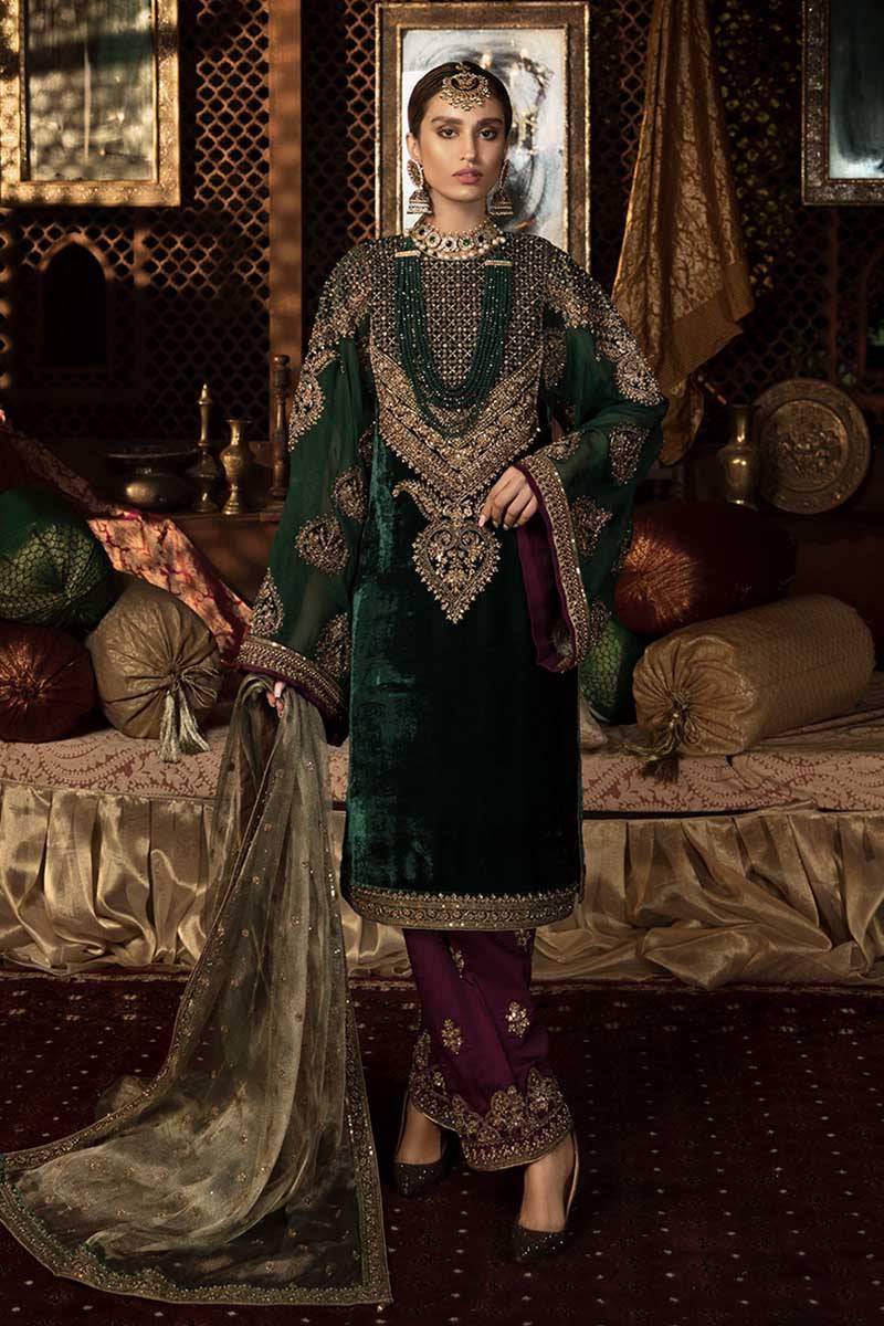 M.B VELVET Diya Green