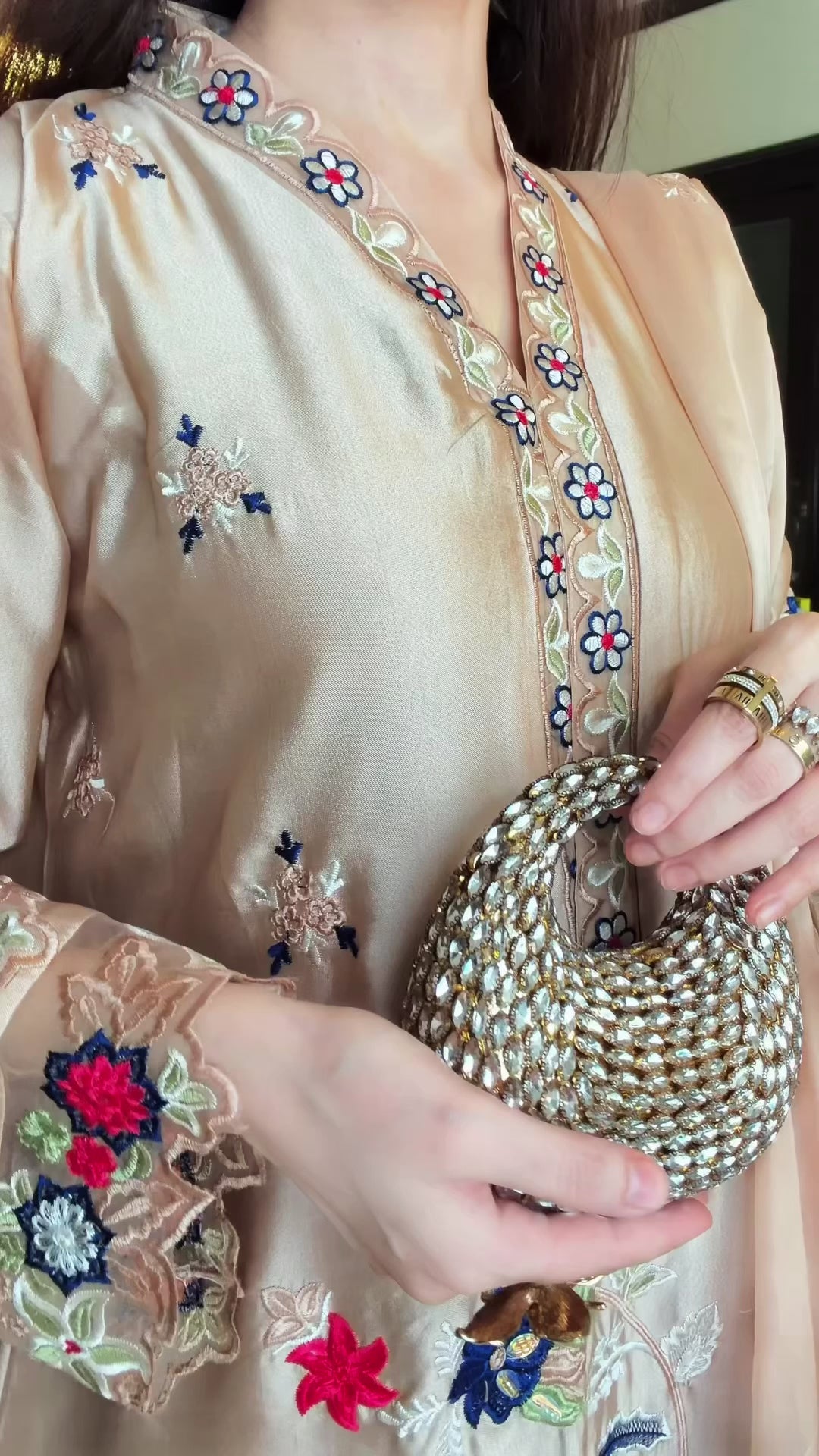 Noor e gul golden kaftan