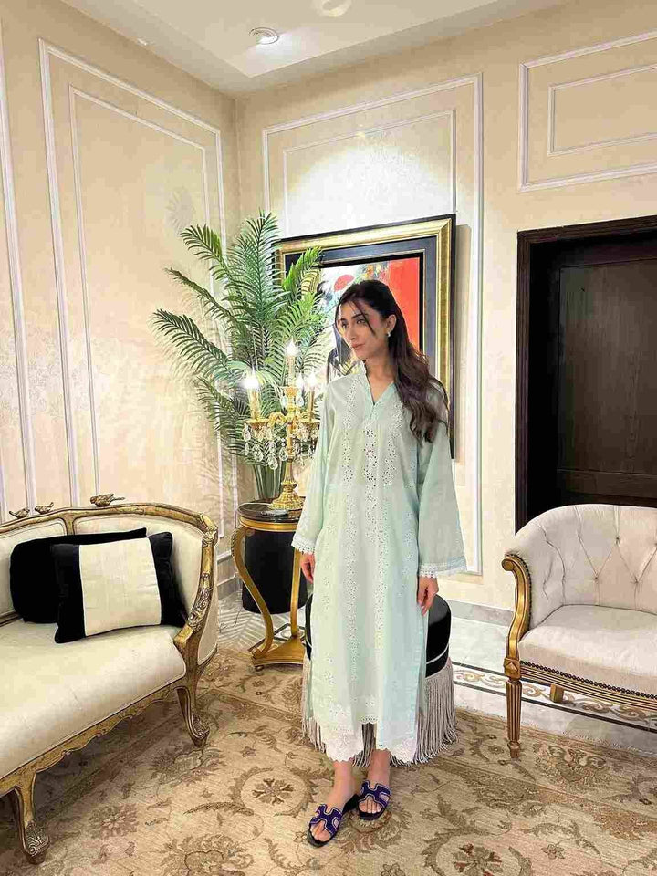 White Lily - Sage Green Schiffli 3 Piece