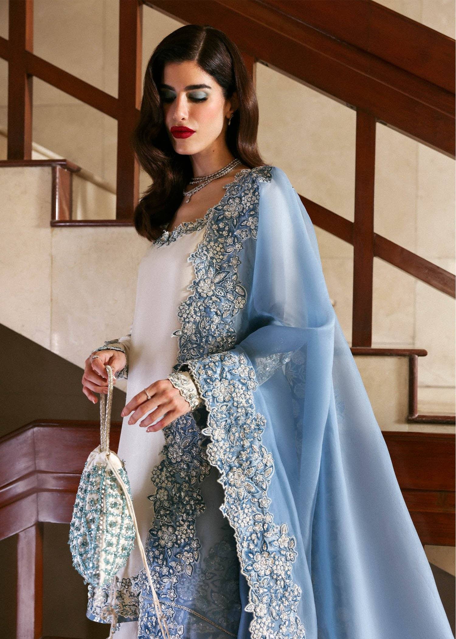 HUSSAIN REHAR - Ivory Pure Rawsilk